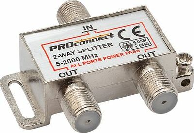 PROconnect 05-6201-4 Делитель ТВх2 под F-разъем, 5-2500МГц СПУТНИК PROconnect