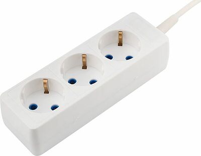 PROconnect 11-7212 Удлинитель 3 гнезда, 5м, 3х0,75мм², с/з, белый PROconnect