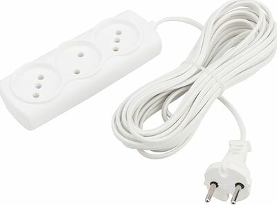 PROconnect 11-7215 Удлинитель STANDARD 3 гнезда, 7м, 2х0,75мм², б/з, белый PROconnect