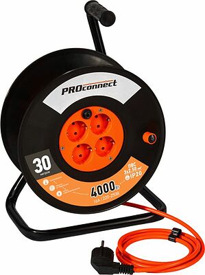 PROconnect 11-7613 Удлинитель силовой на катушке 4 гнезда с/з 30м 3х2,5мм² PROconnect