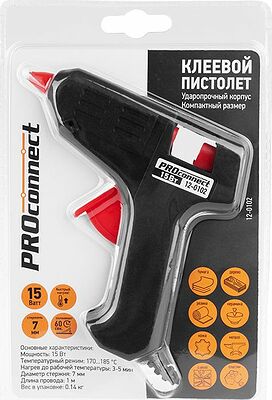 PROconnect 12-0102 Пистолет клеевой, 15Вт, Ø7мм, блистер PROconnect