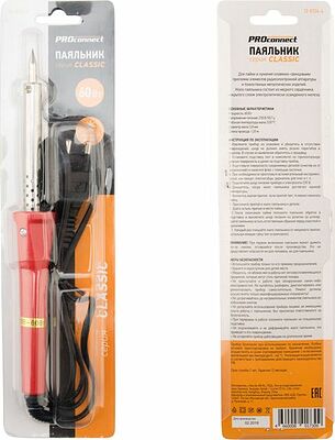 PROconnect 12-0124-4 Паяльник долговечное жало, серия Classic, 60Вт, 230В, блистер PROconnect