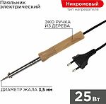 PROconnect 12-0174-4 Паяльник с деревянной ручкой, серия WOOD, 25Вт, 230В, блистер PROconnect