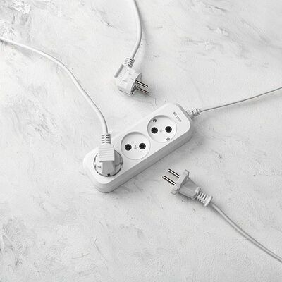 PROconnect 13-4207 Удлинитель 3 гнезда, 5м, 2х0,75мм², б/з, белый PROconnect