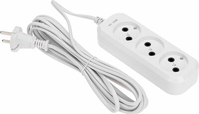 PROconnect 13-4207 Удлинитель 3 гнезда, 5м, 2х0,75мм², б/з, белый PROconnect