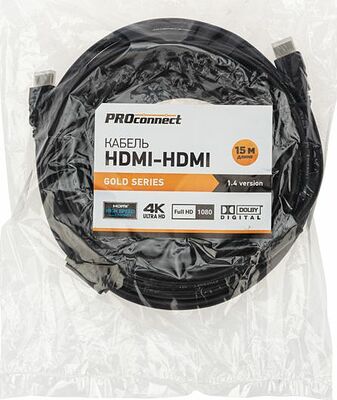 PROconnect 17-6209-6 Кабель HDMI - HDMI 1.4, 15м, Gold PROconnect