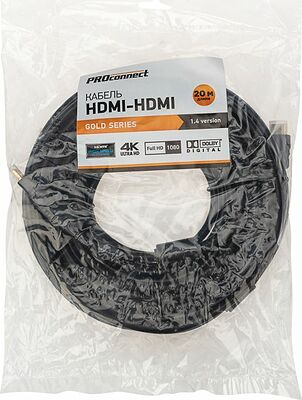 PROconnect 17-6210-6 Кабель HDMI - HDMI 1.4, 20м, Gold PROconnect