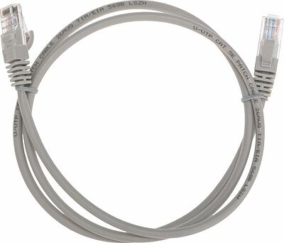 REXANT 02-0100-1 Патч-корд U/UTP, CAT 5e, RJ45-RJ45, 26AWG, LSZH, серый, 1м REXANT
