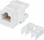 REXANT 02-0250 Модуль Keystone Jack RJ-45(8P8C), UTP неэкранированный, CAT 6, тип 180 градусов, белый REXANT PRO