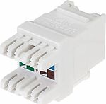 REXANT 02-0254-1 Модуль Keystone Jack RJ-45(8P8C), UTP неэкранированный, CAT 6, тип 180 градусов, с пылезащитной шторкой, белый REXANT PRO