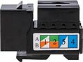 REXANT 02-0255 Модуль Keystone Jack RJ-45(8P8C), UTP неэкранированный, CAT 6, тип 90 градусов, черный REXANT PRO