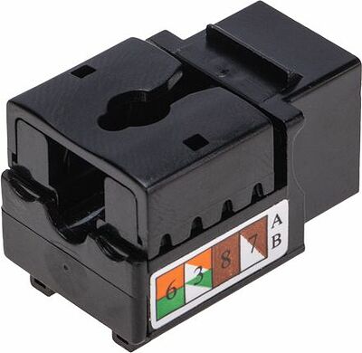 REXANT 02-0255 Модуль Keystone Jack RJ-45(8P8C), UTP неэкранированный, CAT 6, тип 90 градусов, черный REXANT PRO