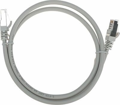 REXANT 02-0390-1 Патч-корд S/FTP, CAT 6A (10G), RJ45-RJ45, 28AWG, LSZH, серый, 1м REXANT