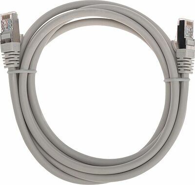 REXANT 02-0390-2 Патч-корд S/FTP, CAT 6A (10G), RJ45-RJ45, 28AWG, LSZH, серый, 2м REXANT