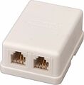 REXANT 03-0002 Розетка телефонная внешняя, 2 порта UTP, RJ-14 (6P4C), CAT 3 REXANT