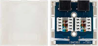 REXANT 03-0136 Розетка компьютерная внешняя, 2-порта RJ-45 (8P8C), UTP CAT 6 REXANT