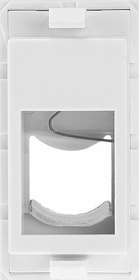 REXANT 03-0160 Вставка Mosaic 22,5x45, на 1 порт с прозрачной шторкой и увеличенным окном маркировки, белая