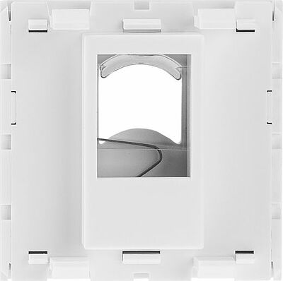 REXANT 03-0161 Вставка Mosaic 45x45, на 1 порт с прозрачной шторкой и увеличенным окном маркировки, белая