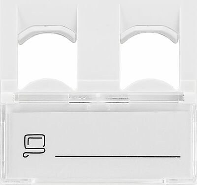 REXANT 03-0162 Вставка Mosaic 45x45, на 2 порта с прозрачной шторкой и увеличенным окном маркировки, белая