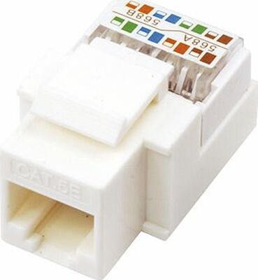 REXANT 03-1011 Модуль Keystone Jack RJ-45(8P8C), UTP, CAT 5e, тип 180 градусов, белый REXANT 