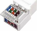 REXANT 03-1012 Модуль Keystone Jack RJ-45(8P8C), UTP, CAT 5e, тип 180 градусов, самозажимной, белый REXANT 