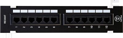 REXANT 04-0020 Панель коммутационная настенная, 12 портов, UTP, RJ-45, CAT 5e REXANT