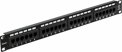 REXANT 04-0021 Панель коммутационная 19 quot;, 1U, 24 порта, UTP, RJ-45, CAT 5e REXANT