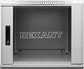 REXANT 04-0666-111 Настенный шкаф 19 quot; 6U 600×600×368 (ШxГxВ), дверь стекло, металлическая задняя стенка, боковые съемные стенки, RAL 7035 REXANT