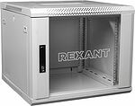 REXANT 04-0966-111 Настенный шкаф 19 quot; 9U 600×600×501 (ШxГxВ), дверь стекло, металлическая задняя стенка, боковые съемные стенки, RAL 7035 REXANT