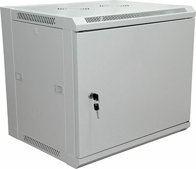REXANT 04-2210 Шкаф настенный 19 quot; 6U 600×450×370мм (ШxГxВ) - передняя дверь металл, боковые стенки съемные (разобранный), RAL 7035 REXANT PRO