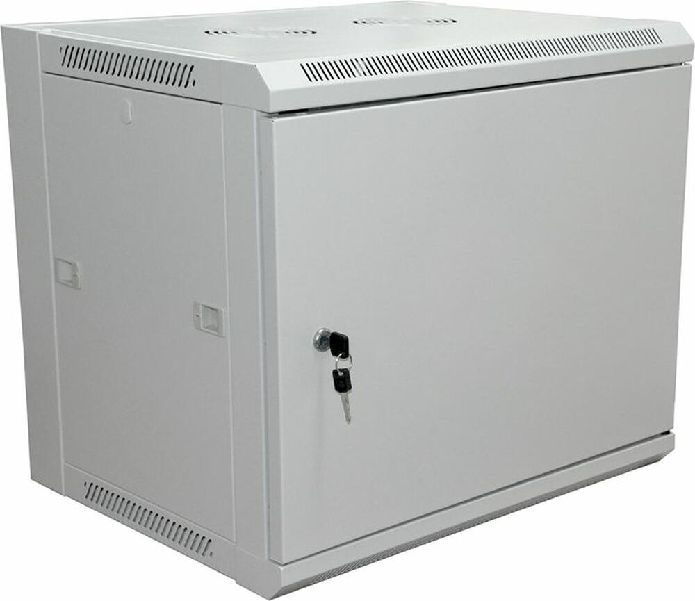 REXANT 04-2211 Шкаф настенный 19 quot; 9U 600×450×500мм (ШxГxВ) -дверь металл, боковые стенки съемные (разобранный) RAL 7035 REXANT PRO