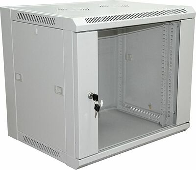 REXANT 04-2220 Шкаф настенный 19 quot; 6U 600×600×370мм (ШxГxВ) - передняя дверь стекло, боковые стенки съемные (разобранный), RAL 7035 REXANT PRO