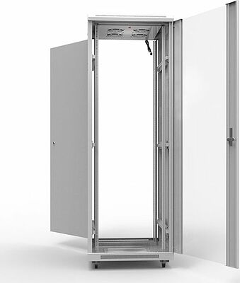 REXANT 04-2304 Шкаф напольный 19 quot; 47U 600х600мм, передняя дверь стекло, задняя дверь металл, RAL 7035 REXANT