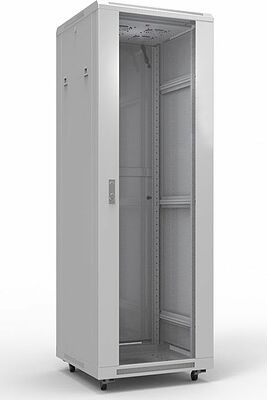 REXANT 04-2315 Шкаф напольный 19 quot; 22U 600х1000мм, передняя дверь стекло, задняя дверь металл, RAL 7035 REXANT