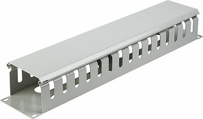 REXANT 04-2645 Органайзер кабельный горизонтальный с крышкой, 19'', 2U, глубиной 72 мм, металл, RAL 7035 REXANT