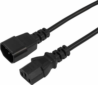 REXANT 04-2721 Шнур сетевой IEC 320 C13 – IEC 320 C14 3x0,75мм², 6А, длина 0,6м REXANT