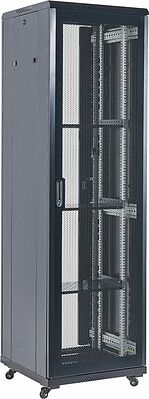 REXANT 04-4266-232 Напольный шкаф 19 quot; 42U 600×800×2054 (ШxГxВ), дверь перфорация, перфорированная задняя дверь, боковые съемные стенки, RAL 9005 REXANT