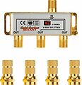 REXANT 05-6102-1 Делитель ТВх3 под F-разъем, 5-1000МГц, Gold (4 F-разъема в комплекте) REXANT