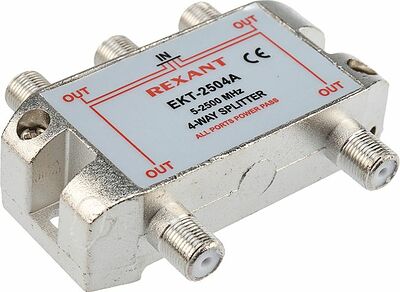 REXANT 05-6203 Делитель ТВх4 под F-разъем, 5-2500МГц СПУТНИК REXANT