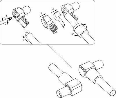 REXANT 06-0014-A Разъем антенный, штекер TV угловой, RG-6, белый, 1 шт, REXANT