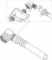 REXANT 06-0021-A Переходник антенный, (гнездо F - штекер F), угловой, 1 шт. REXANT