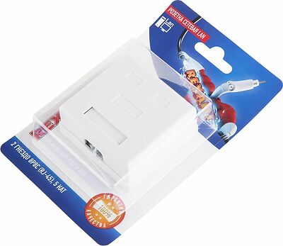 REXANT 06-0105-C Розетка сетевая LAN, на стену, 2 гнездо 8Р8С (RJ-45), CAT 5е REXANT 