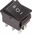 REXANT 06-0308-B Переключатель клавишный 250В 15А (6с) ON-OFF-ON черный с нейтралью (1 шт/уп) REXANT