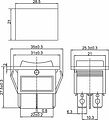 REXANT 06-0308-B Переключатель клавишный 250В 15А (6с) ON-OFF-ON черный с нейтралью (1 шт/уп) REXANT