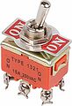 REXANT 06-0327-B Тумблер 250V 15А (6c) ON-ON двухполюсный (KN-202) REXANT (в упак. 1шт.)