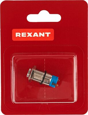 REXANT 06-0339-A Кнопка антивандальная Ø12 Б/Фикс (2с) OFF-(ON) выпуклая (A12-B2) REXANT (в упак. 1шт.)