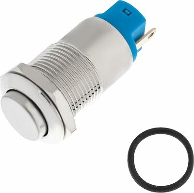 REXANT 06-0339-A Кнопка антивандальная Ø12 Б/Фикс (2с) OFF-(ON) выпуклая (A12-B2) REXANT (в упак. 1шт.)