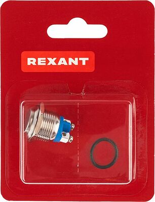 REXANT 06-0348-A Кнопка антивандальная Ø16 Б/Фикс (2с винт) OFF-(ON) выпуклая (A16-A3) REXANT (в упак. 1шт.)