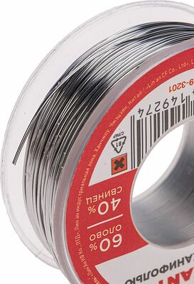 REXANT 09-3201 Припой с канифолью, 100г, Ø0,5мм, (олово 60%, свинец 40%), катушка, блистер REXANT