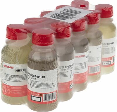 REXANT 09-3637 Флюс для пайки, КИСЛОТА ОРТОФОСФОРНАЯ 75%, 100мл, флакон REXANT